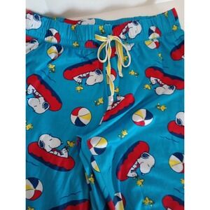Peanuts Pajama/Lounge Pants Girls M 8/10 Multi-Color Snoopy Woodstock Beach